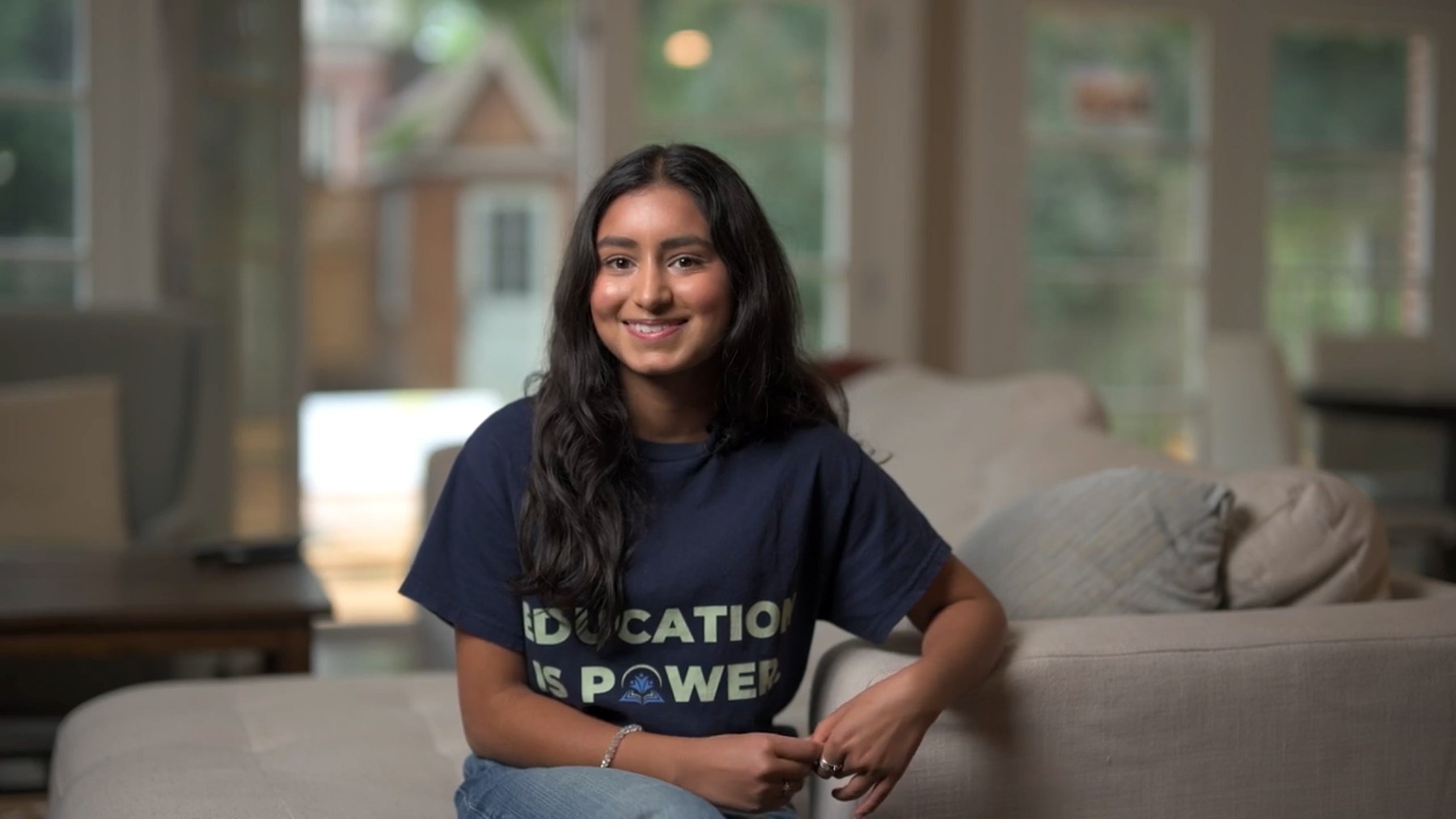 Arissa Roy in an Education Is Power t-shirt