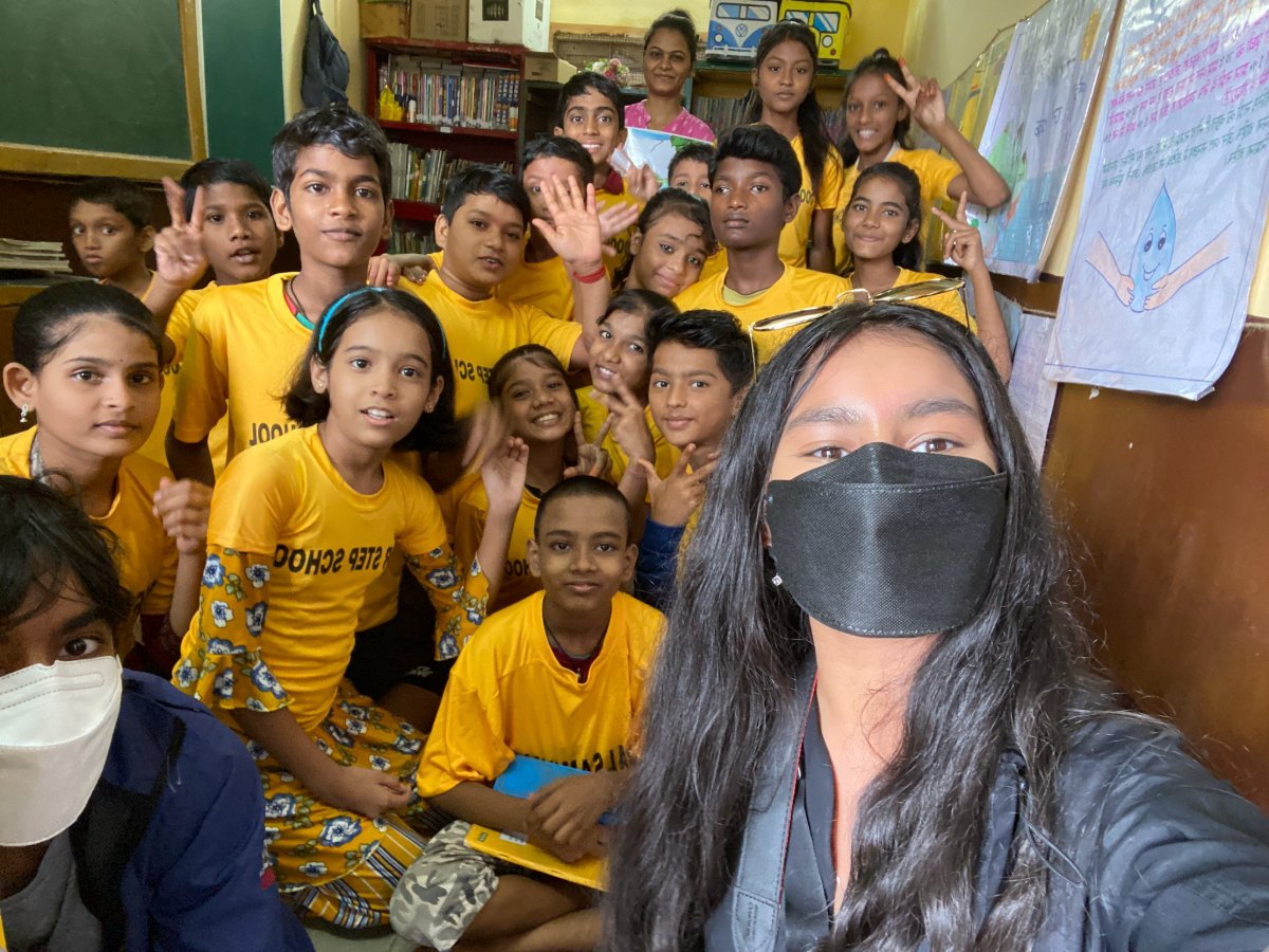 Visiting the Koseli Foundation in Nepal with children outside the building