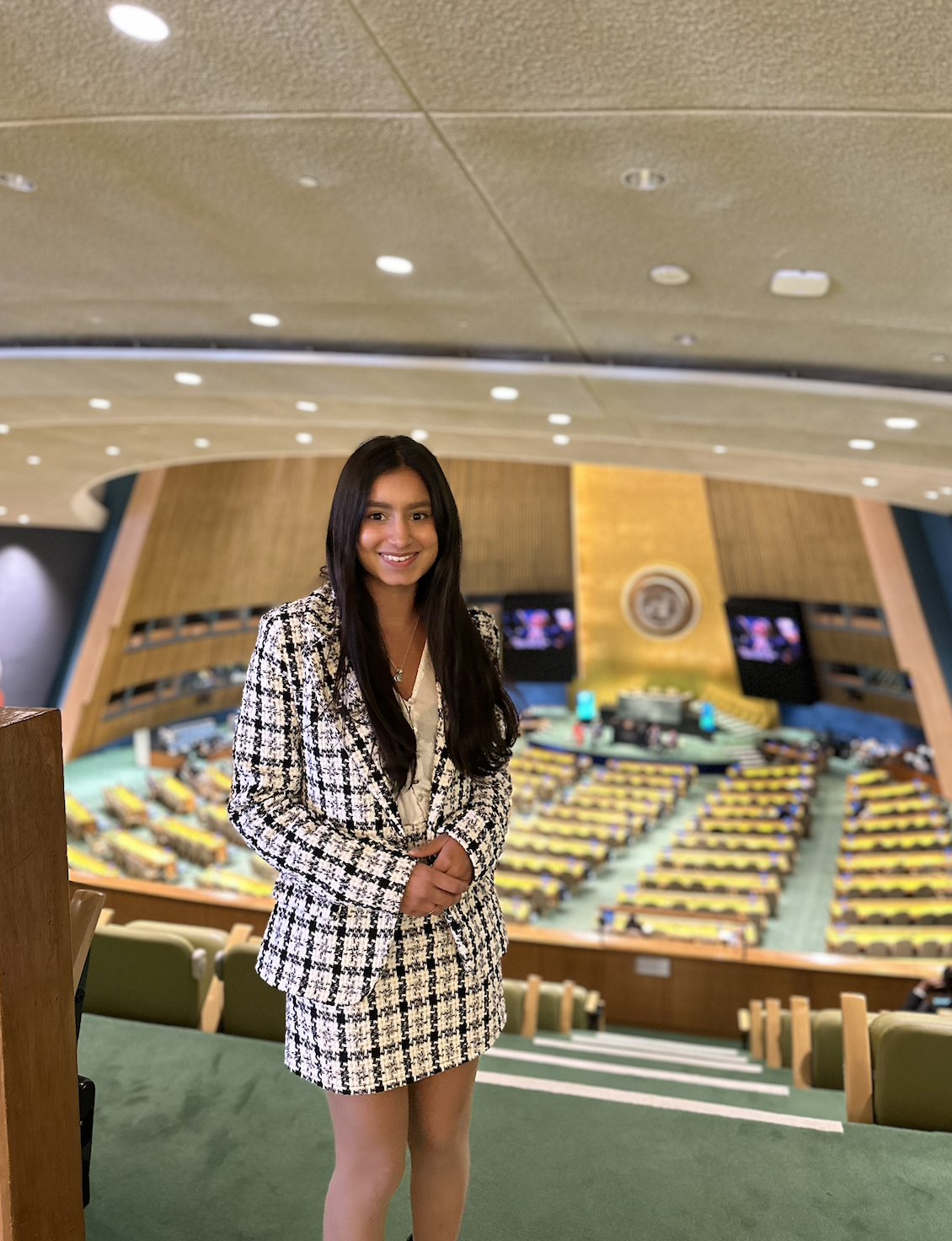 Arissa Roy in the UN General Assembly Hall